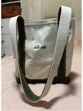 L.L.Bean Boat and Tote Small Long Handle Canvas Tote Dolce Vita Embroidered